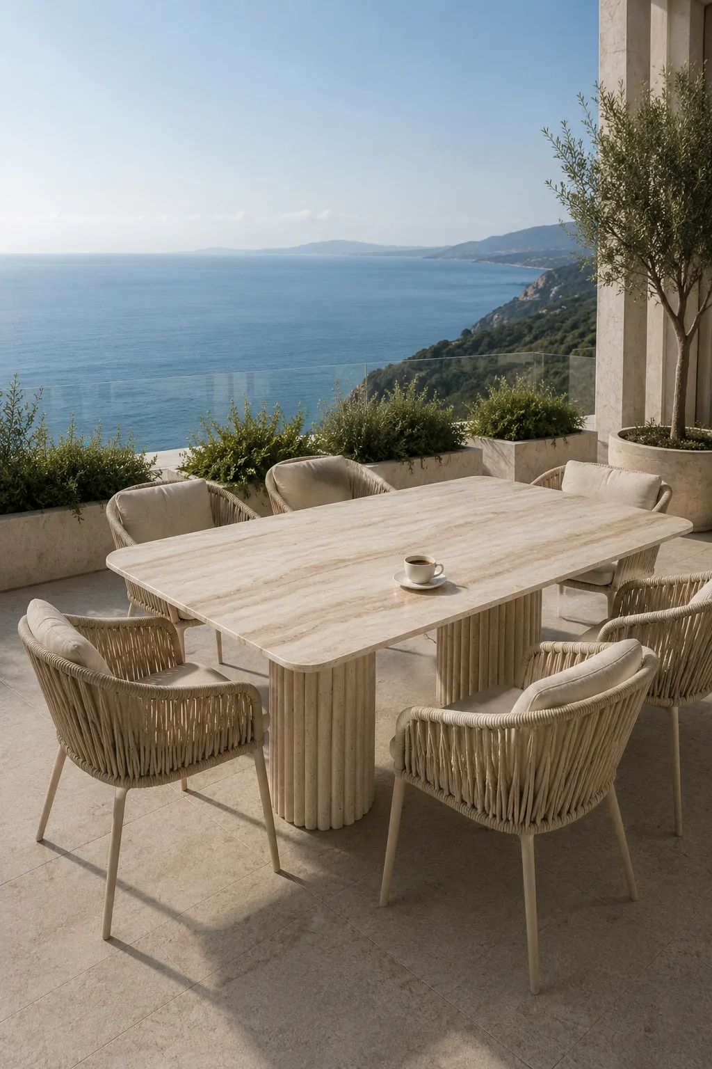 Seina Travertine Table