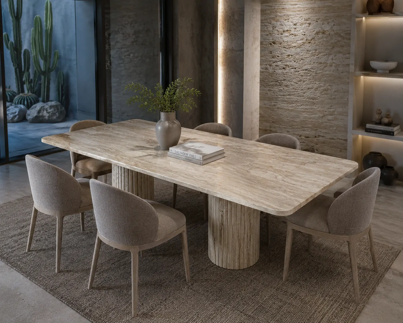 Dori Travertine Table
